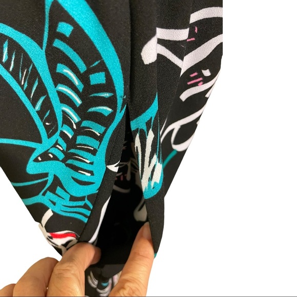 Halogen Dress faux wrap pullover floral elastic waist size XX-Small. Pockets - Picture 7 of 12